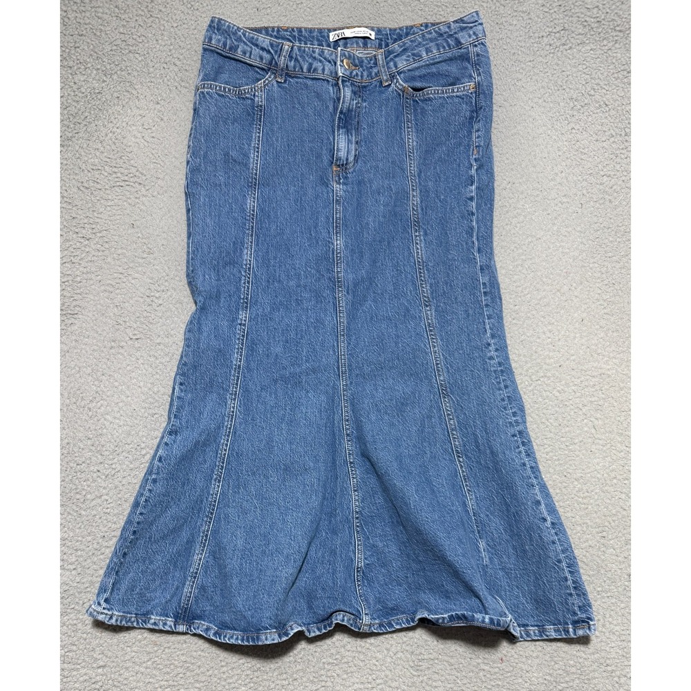 ZARA Mermaid style denim skirt Womens size Medium Stretch